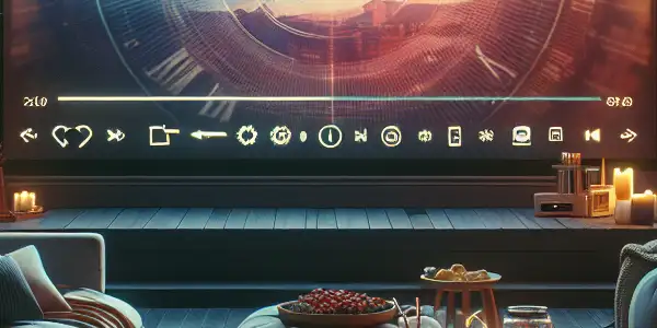 A cozy home theater with plush seating, ambient lighting, and a large screen, creating an inviting atmosphere for film viewing.